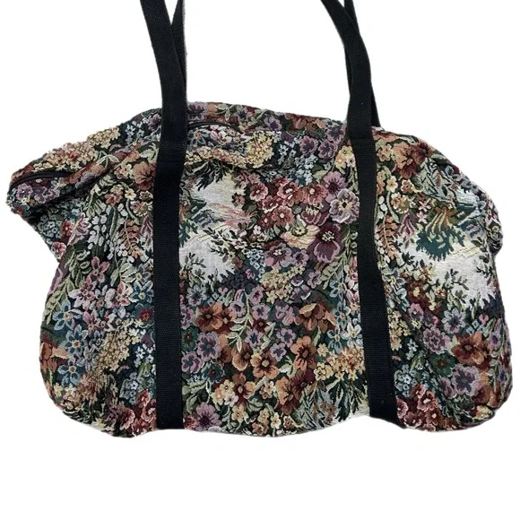 Vintage Victoria Rosenthal Design Floral Tapestry Weekender Bag - Picture 3 of 16